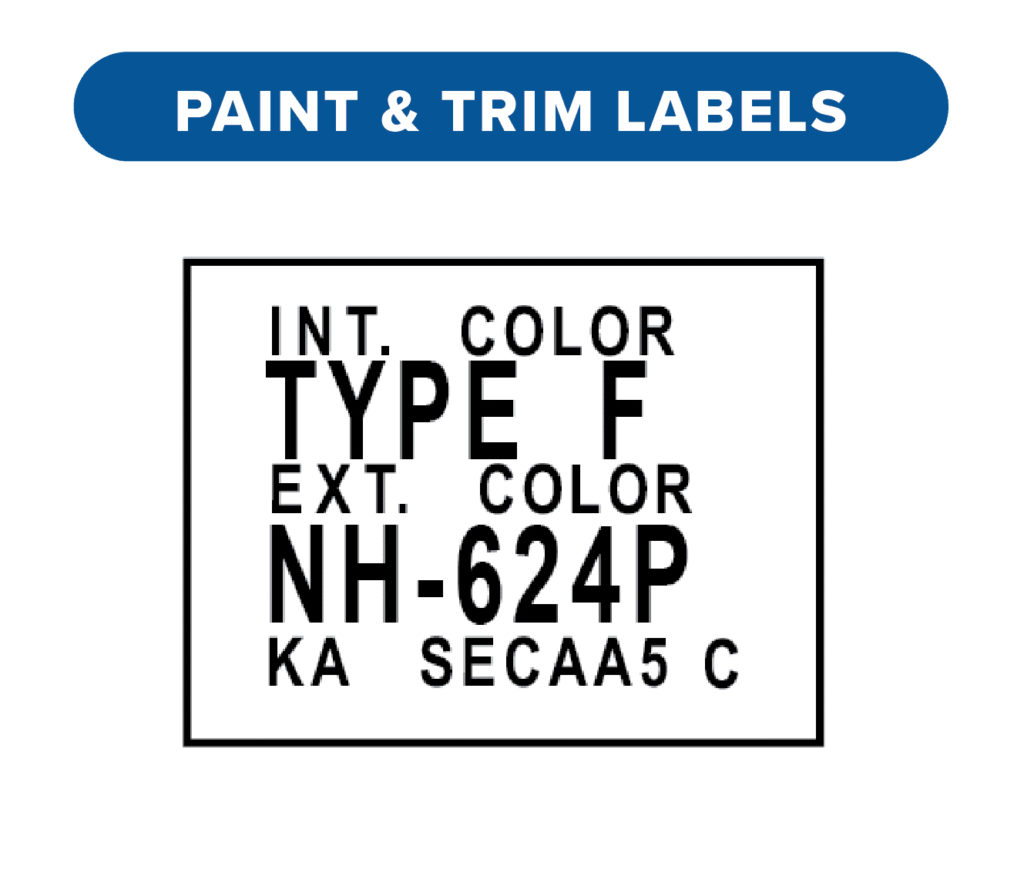 Auto Data Labels, car labels, vin labels replacement, vehicle certification label, door vin sticker replacement